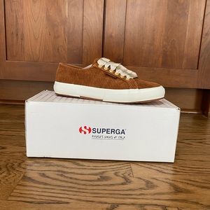 Superga corduroy satin tie shoe